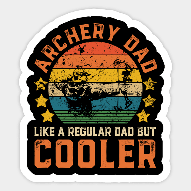 Archery Dad Funny Vintage Hockey Father's Day Gift Sticker by Damsin